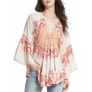 Free People Sunset Dreams Mandala Ruffle Top